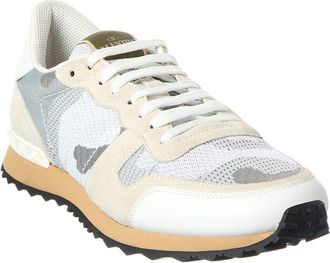 Valentino Rockstud Knit & Suede Sneaker