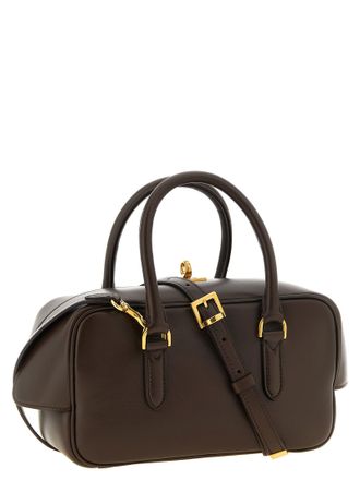 Balenciaga Lambskin Leather Top Handle Bag - Brown