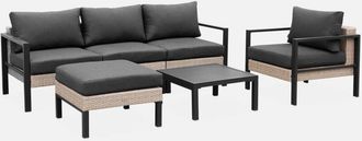 Sweeek Conjunto De Muebles De Jard&iacute;n En Aluminio Y Resina, 5 Plazas