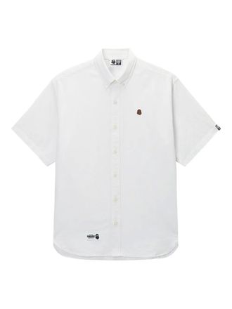 Fingercroxx embroidered short-sleeve shirt - men - Cotton - L - White