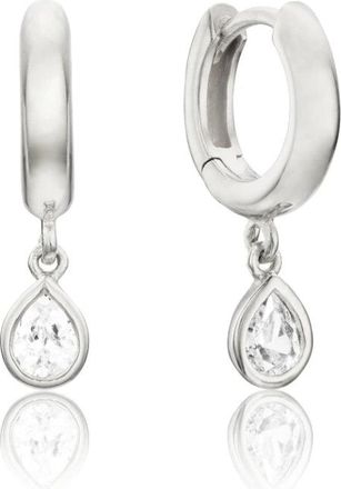 Lily & Roo Silver Mini Teardrop Huggie Hoop Earrings