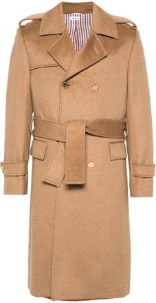 Thom Browne double-breasted coat - men - Camel Hair/Cupro - 1