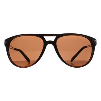 Serengeti Eyewear Aviator Mens Brown Frost Fade Polarized Drivers Udine Metal - One Size
