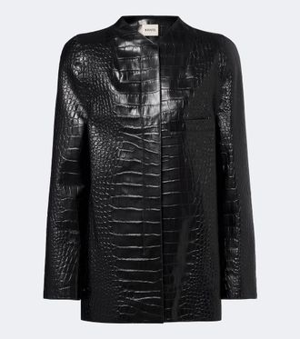 Khaite Sadie croc-effect leather coat