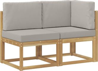 vidaXL Sof&aacute; De Esquina Y Centro Para Exterior Con Coj&iacute;n 2 Pieza Blanco Vidaxl