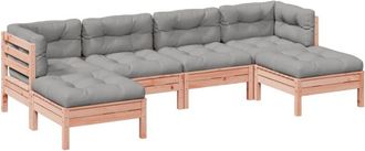 vidaXL Set De Sof&aacute;s Jard&iacute;n 6 Pzas Con Cojines Madera Abeto Douglas Vidaxl