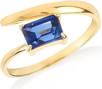 Tiramisu 14K Over Silver 1.15 Ct. Tw. Lab-Grown Sapphire Solitaire Ring