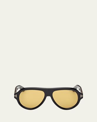 Tom Ford Mens Icon Collection Acetate Aviator Sunglasses