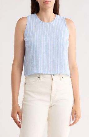 Renee C Stripe Sleeveless Cotton Top in Chambray at Nordstrom Rack, Size X-Large