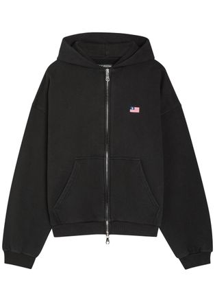 Cole Buxton Embroidered Cotton Sweatshirt - Black - XL