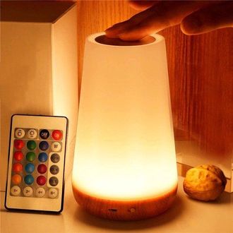OEM L&aacute;mpara De Noche Rgb Con 13 Colores Cambiantes, Control Remoto T&aacute;ctil, Regulable, Port&aacute;til, Para Mesa O Mesita De Noche, Recargable Por Usb