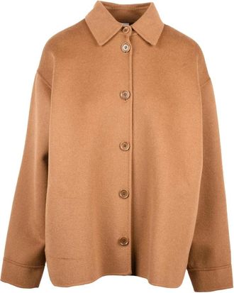 Aspesi Giacca in panno - Dames - Zomerjassen - Bruin - L - Wol - Jassen
