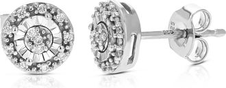 Vir Jewels 1/10 cttw Lab Grown Diamond Composite Earrings in Sterling Silver With Push Backs For Women
