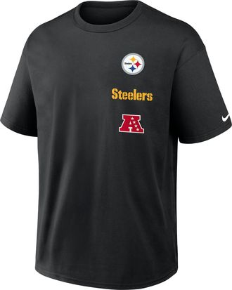 Nike Pittsburgh Steelers Max90 Nike Mens NFL T-Shirt in Black | 04T600A7L-WX5