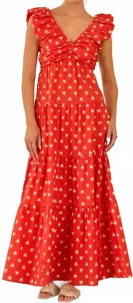 Skies Are Blue Clothing Sweetheart Maxi Dress In Red