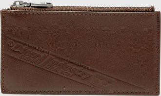 Diesel Leather card holder with zip closure - Card cases - Man - Brown