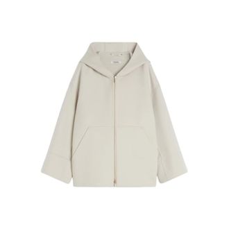 Max Mara Hoodies & sweatvesten, Dames, Wit, S, Wol, Dubbelzijdige wollen sweater