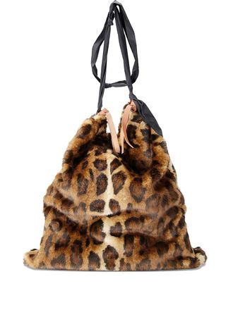 JEJIA Carla leopard-print faux-fur shoulder bag - Brown