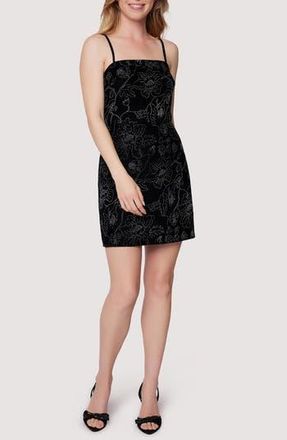 Lost + Wander Garden Gala Metallic Floral Minidress in Black Silver at Nordstrom Rack, Size Medium
