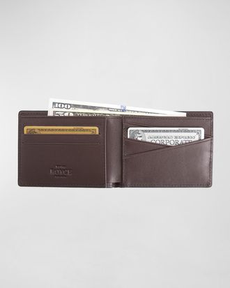 Royce Leather RFID Blocking Bifold Wallet, Personalized