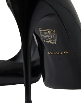 Dolce & Gabbana Black Patent Leather Pumps Heels Womens Shoes