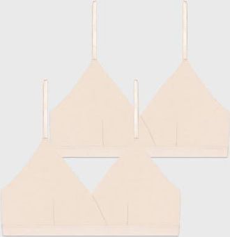 Stripe and Stare Crossover Bra Two Pack in Sand at Nordstrom, Size X-Small