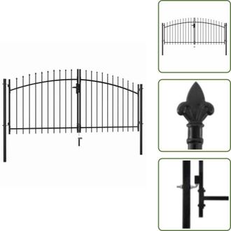 vidaXL The Living Store Cancello per recinzione a doppia porta Woerden con punta a lancia 299,5x149,5 cm - Cancello da giardino