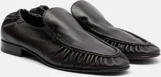 The Row Soft ruched leather loafers