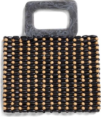 L*Space Chiado Wooden Bead Bag in Natural Black at Nordstrom
