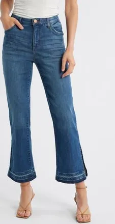 Wit & Wisdom Bennett High Waist Ankle Flare Jeans in Blue Artisanal at Nordstrom Rack, Size 12P