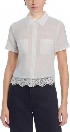 Frame Denim Embroidered Seaside Shirt In White