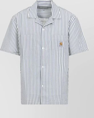 Carhartt Work in Progress leavel striped cotton bowling shirt