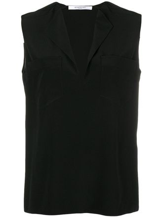 Givenchy sleeveless top - women - Acetate/Silk/Silk - 34 - Black