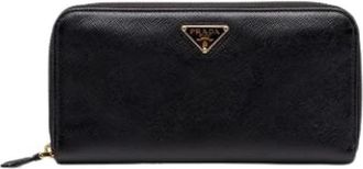 Prada Pre-owned Saffiano Portemonnee - Dames - Vintage Accessoires - Zwart - ONE Size - Leer - Vintage