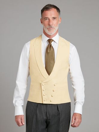 Oliver Brown Double Breasted Linen Waistcoat - Yellow