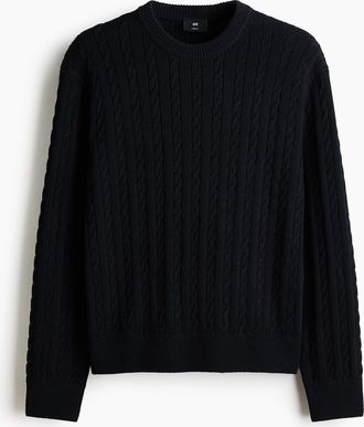 H&M Zopfpullover in Regular Fit - Blue
