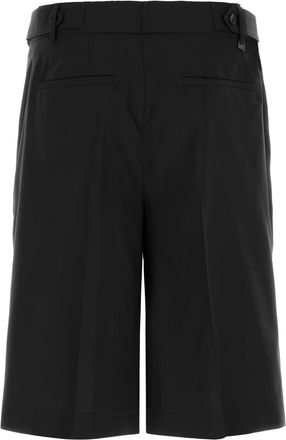 Pantaloni Torino Mens Bermuda Shorts Black Virgin Wool Bermudas