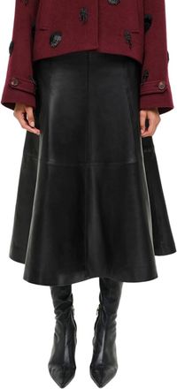 SIMKHAI Ryma Leather Midi Skirt In Black