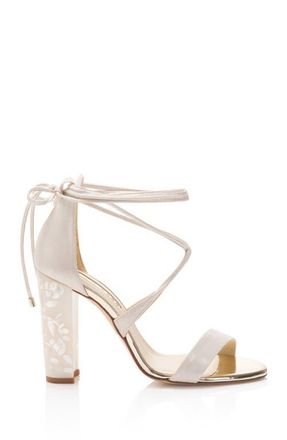 Freya Rose Flora Ankle Strap Pearl Heel Sandal in Ivory at Nordstrom, Size 38.5