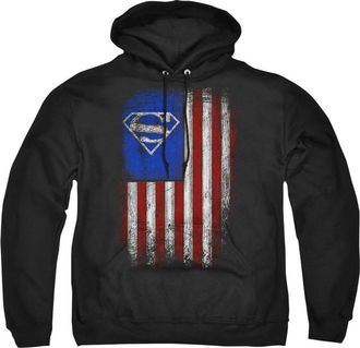 Gildan Superman Old Glory Shield Adult Pull Over Hoodie / Hooded Sweatshirt
