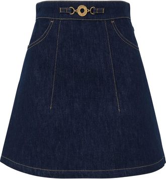 Patou Logo buttoned denim skirt