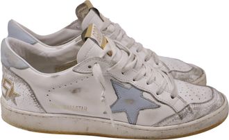 Golden Goose Ball Star Low-Top Sneakers in White Leather