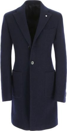 L.B.M. 1911 Blauwe Jersey Jas - Heren - Mantel - Blauw - 2XL - Jassen