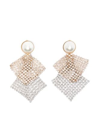 Rosantica Frizz embellished clip-on earrings - Gold