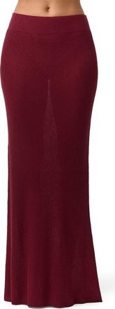 Naked Wardrobe Knit Maxi Skirt in Sangria at Nordstrom, Size X-Small