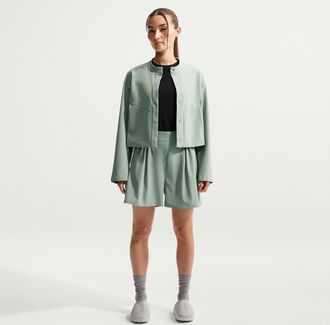 Nike Womens 24.7 PerfectStretch Dri-FIT High-Waisted Shorts in Green | IB9184-006