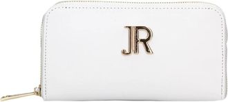 John Richmond Compacte Portemonnee met Rits - Dames - Portefeuilles - Wit - ONE Size - Katoen - Accessoires
