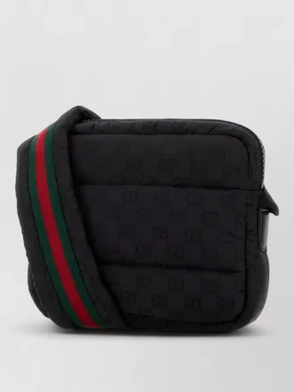 Gucci quilted fabric crossbody bag adjustable strap