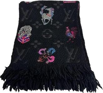 Louis Vuitton Pre-owned Vintage Wool Scarf - Dames - Vintage Accessoires - Zwart - ONE Size - Wol - Vintage