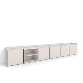 Skraut Home Mueble tv efecto madera beige 309x35x50cm